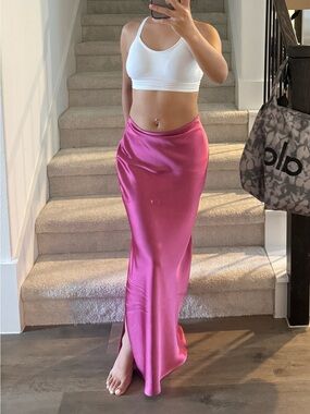 Express Pink Satin Maxi Skirt size XS like new